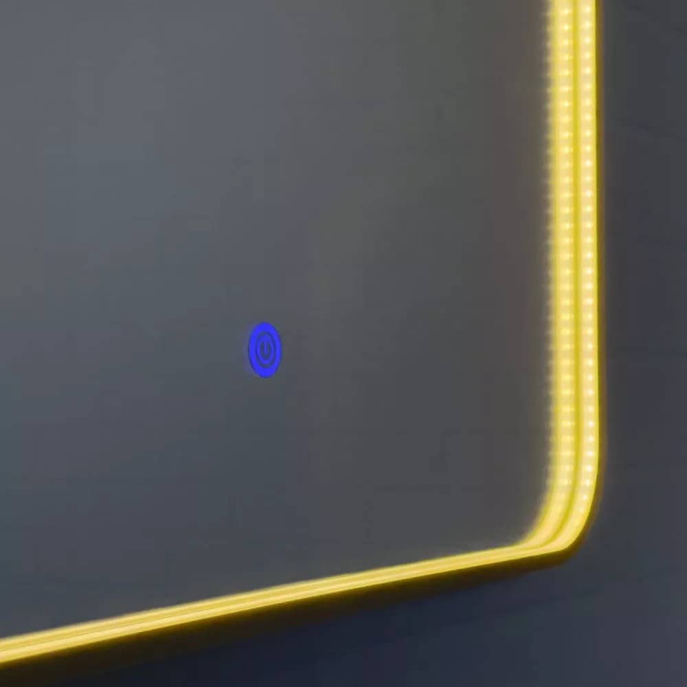 Зеркало в золотой раме 60 см Comforty Сириус-60, LED IC-подсветка, сенсор