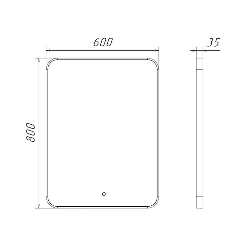 Зеркало в золотой раме 60 см Comforty Сириус-60, LED IC-подсветка, сенсор