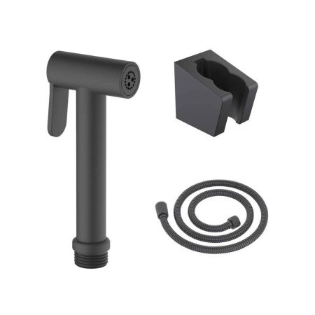 Гигиенический ручной душ Aquatek AQ2054MB со шлангом 120 см и держателем, черный Гигиенический ручной душ Aquatek AQ2054MB со шлангом 120 см и держателем, черный