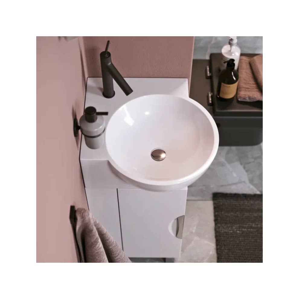 Комплект мебели Aqwella тумба-умывальник угловая Рио 45 Rio.01.04 + зеркало-шкаф Дельта Del.04.33 угловой с подсветкой РАСПРОДАЖА витринный экземпляр