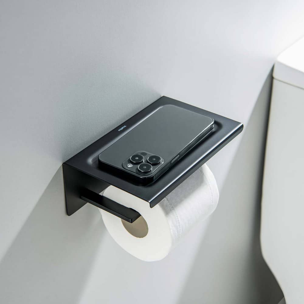 Бумагодержатель с полкой Aquatek Либра AQ4309MB, черный матовый Бумагодержатель с полкой Aquatek Либра AQ4309MB, черный матовый