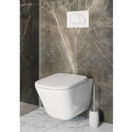 Унитаз подвесной безободковый Roca GAP Clean Rim 34647L000 с тонким сиденьем микролифт ZRU9307682