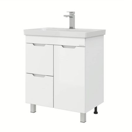 Напольная тумба Onika Айленд 70 107062 белая с корзиной, с раковиной Адриана 70