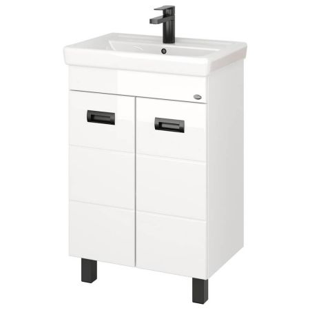 Напольная тумба Onika Балтика-Квадро Black 60 белая 106139 с раковиной Тигода 60