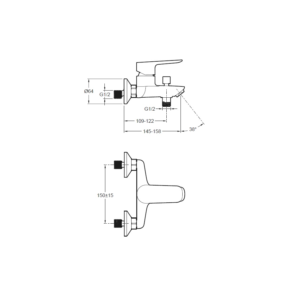 Смеситель для ванны с душем Jacob Delafon OSCAR E29844-BL черный матовый РАСПРОДАЖА витринный экземпляр