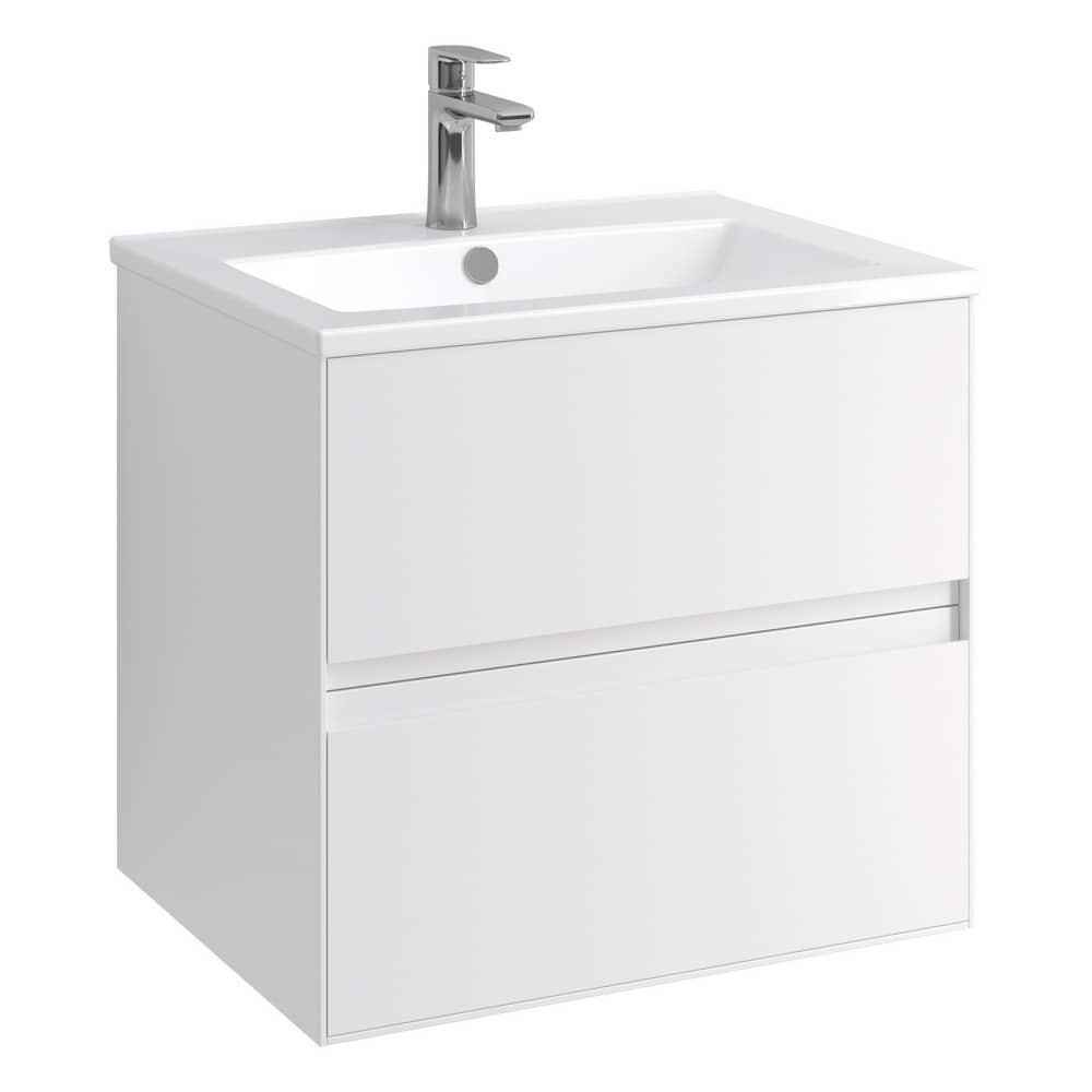 Тумба-умывальник AQUATON Люмин 60 1A293901A52B0 белый матовый с раковиной Элина 60