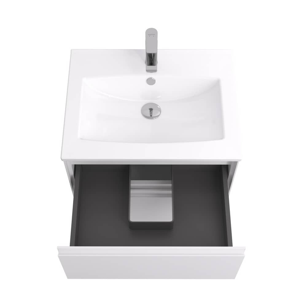 Тумба-умывальник AQUATON Люмин 60 1A293901A52B0 белый матовый с раковиной Элина 60