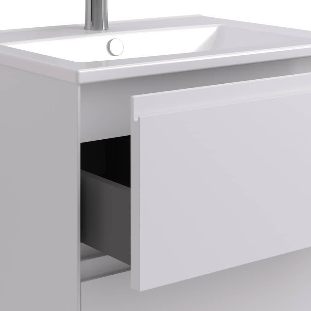 Тумба-умывальник AQUATON Люмин 60 1A293901A52B0 белый матовый с раковиной Элина 60