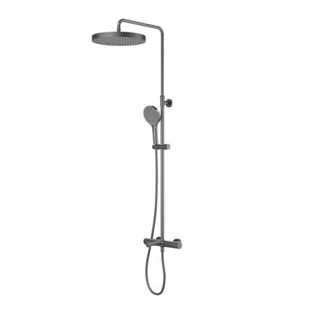 Душевая система IDDIS Duna с тропическим душем, изливом и термостатом DUNGMSTi06, графит матовый