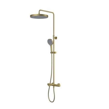 Душевая система IDDIS Duna с тропическим душем, изливом и термостатом DUNMGSTi06, матовое золото