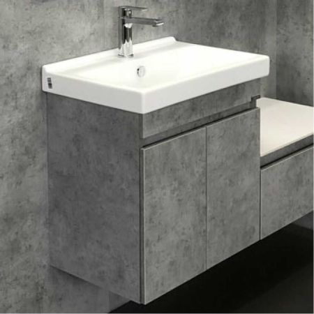 Осло 60 Тумба-умывальник Бетон светлый 600х630х400 мм с раковиной Fest 60 FST60SLWB01
