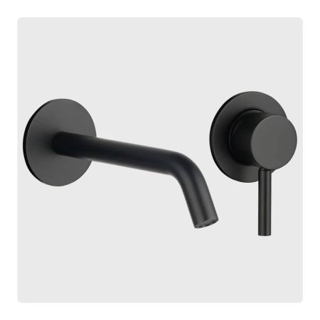 Смеситель для раковины настенный AQUAme Siena AQM6215MB скрытый монтаж, черный матовый