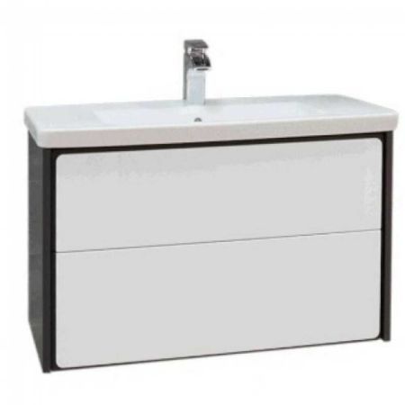 Тумба RONDA 60см (белый.гл/серый.мат) ZRU9302963 + умывальник 327472000 (бел)