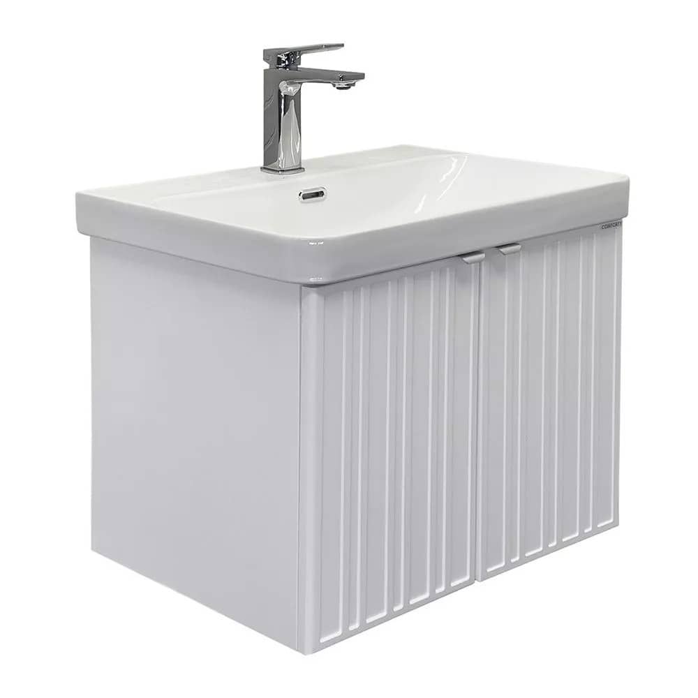 Тумба-умывальник Comforty Тенерифе-60 белый матовый с раковиной CF19595BX-60