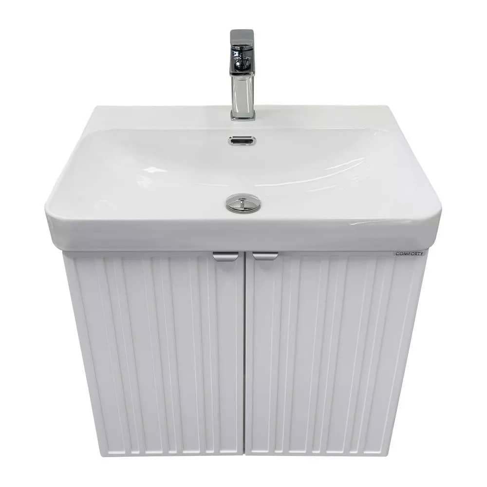 Тумба-умывальник Comforty Тенерифе-60 белый матовый с раковиной CF19595BX-60