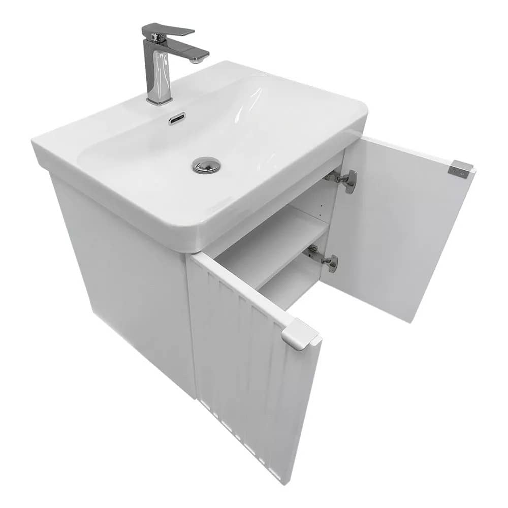 Тумба-умывальник Comforty Тенерифе-60 белый матовый с раковиной CF19595BX-60