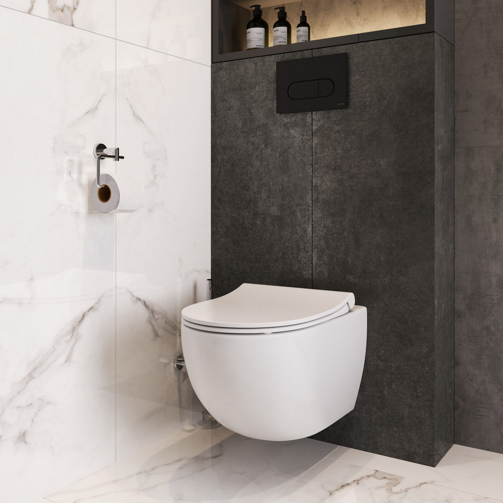 Унитаз подвесной безободковый VitrA Sento Rim-Ex 7748B003-0075 с тонким сиденьем микролифт 130-003-009***
