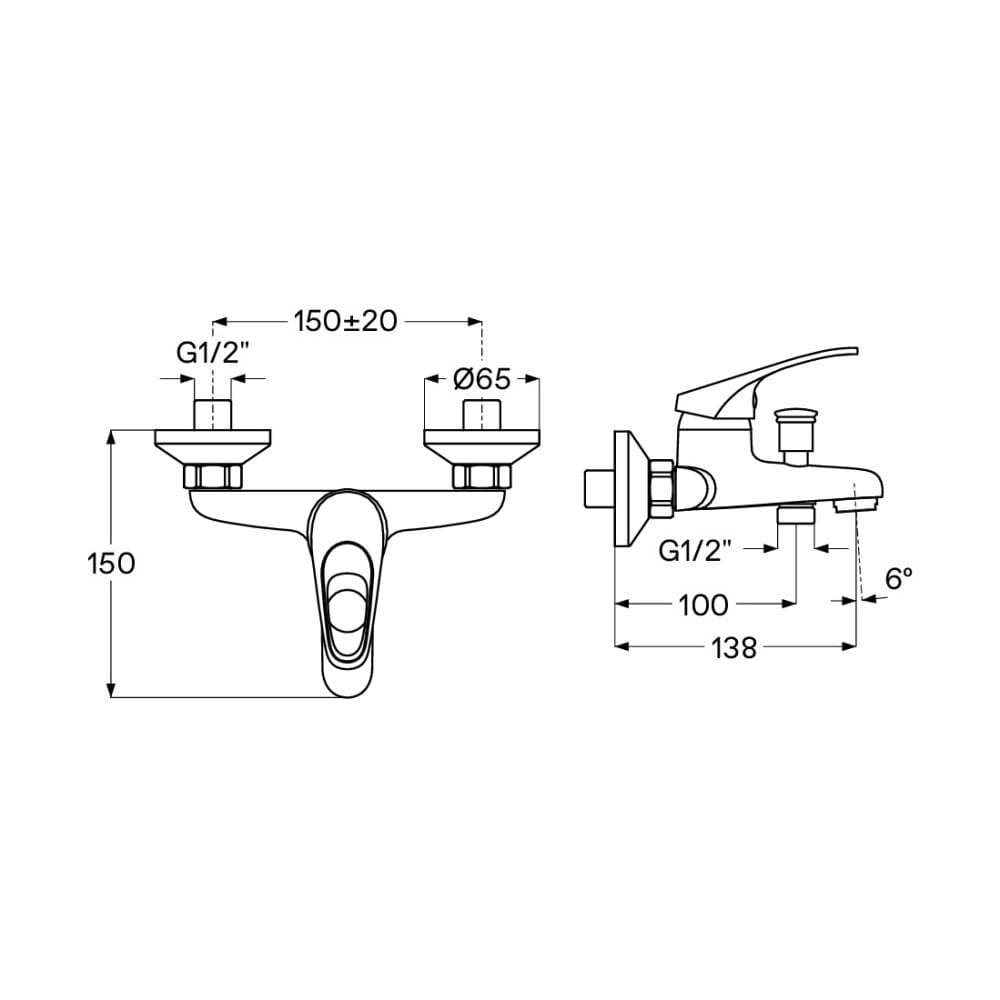 Смеситель для ванны Сантек Баус WH5A10010C001 короткий излив, с аксессуарами, хром***