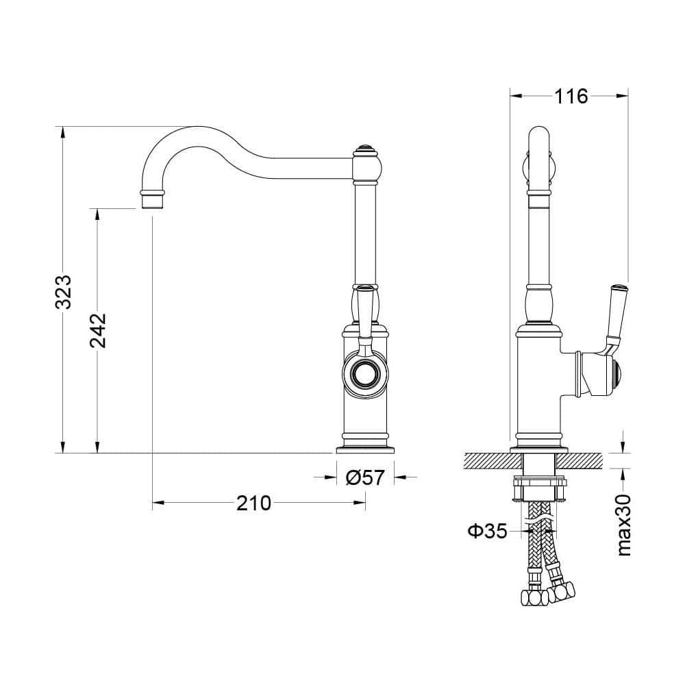 Смеситель для кухни Aquatek Классик AQ1580PG полированное золото