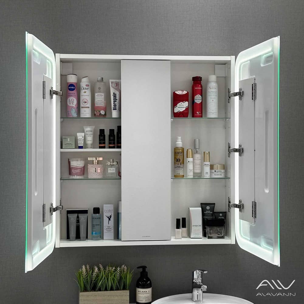 Зеркальный шкаф-трюмо Alavann Cosmetic Light 80 ALV1042001 с подсветкой, белый Зеркальный шкаф-трюмо Alavann Cosmetic Light 80 ALV1042001 с подсветкой, белый