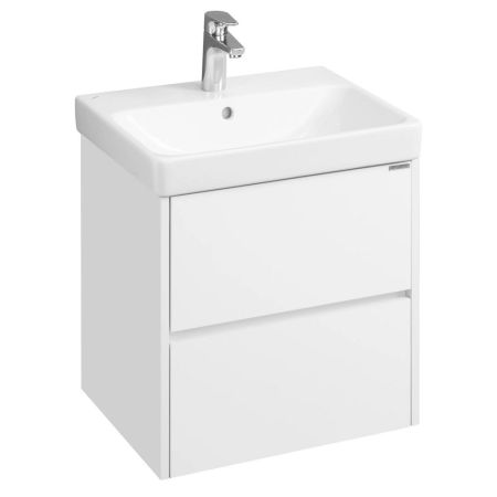 Тумба-умывальник Сканди-55 Белый матовый/Белый глянец 1A251701SD010 + рак. Адриана 55 1WH501620