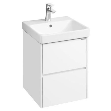 Тумба-умывальник Сканди-45 Белый матовый/Белый глянец 1A251601SD010 + рак. Адриана 45 1WH501630