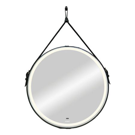 Зеркало круглое Viant Лофт 65х65 VLOFT65-ZLED с LED подсветкой на кожаном ремне