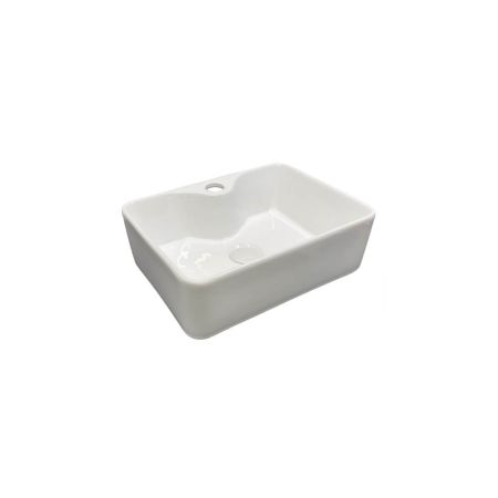Раковина детская накладная Comforty 7291W без донного клапана, прямоугольная, белая