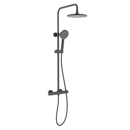 Душевая система с термостатом, верхним и ручным душем Aquatek Европа AQ2343MB, черный матовый