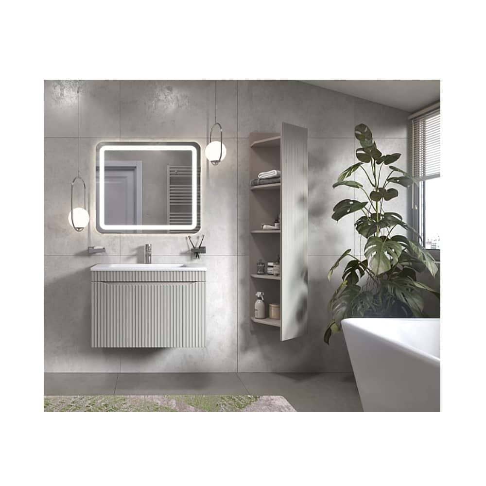 Подвесная тумба Velvex Alba 700-0-1 (Madera Modul) тирамису с раковиной Modul 70