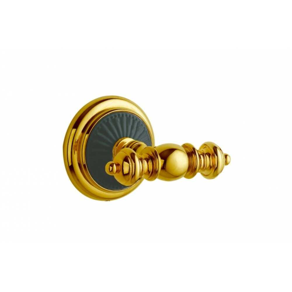 PALAZZO Крючок двойной 10156 золото + черная керамика
