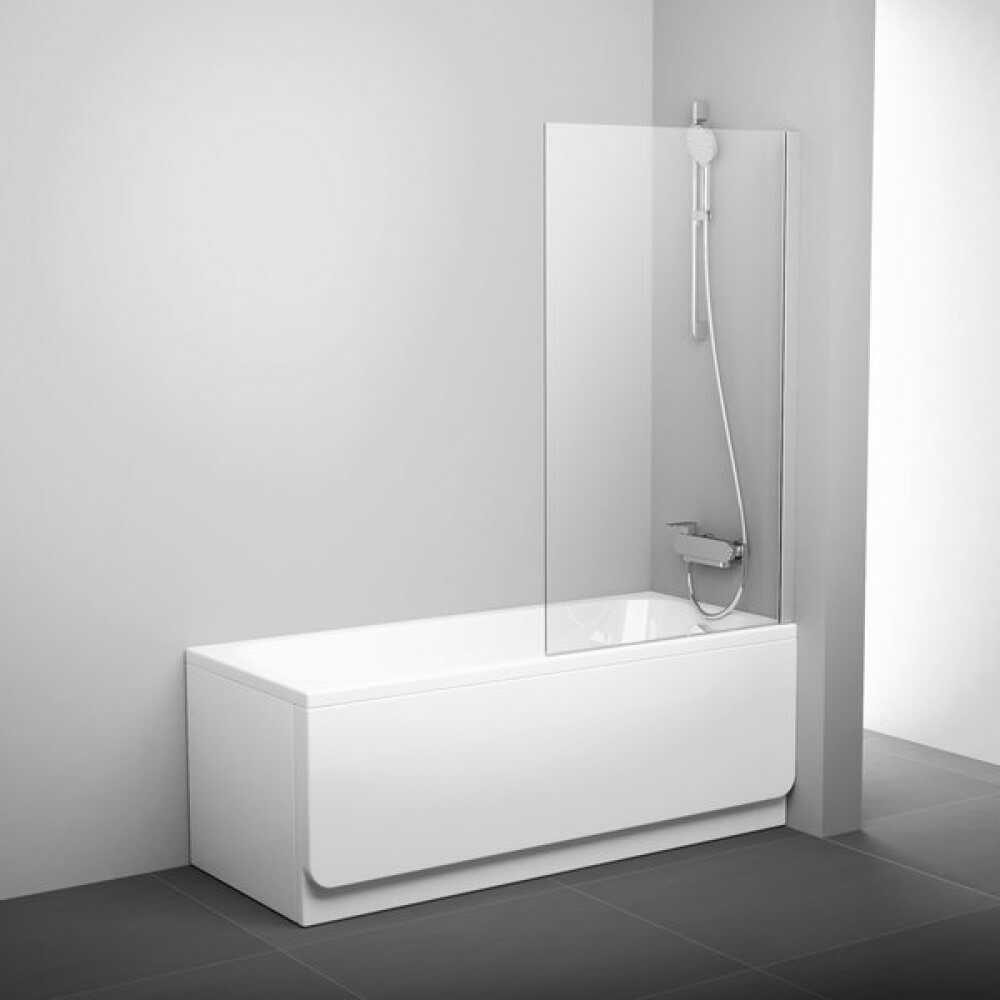 Шторка на ванну  PVS1-80 79840100Z1 800х1400мм, белый стекло прозрачное