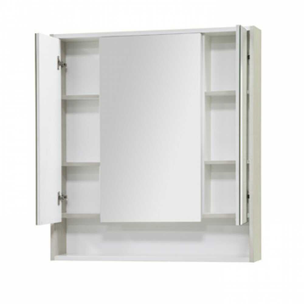 Зеркало-шкаф РИКО-80 Белый/Ясень фабрик 1A215302RIB90