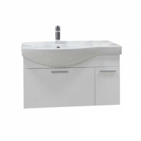 Тумба ИНДИ-80 1A188401ND010 + умывальник Коралл-83 (правое крыло) 1WH110228