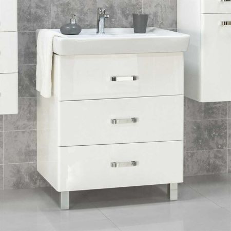 Тумба-умывальник АМЕРИНА 70 М 1A169001AM010/1WH302083 белый глянец