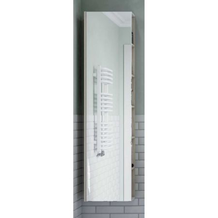 Шкаф-колонна СКАНДИ с зеркалом Белый/Дуб Верона 1A253403SDB20