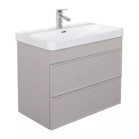 Тумба-умывальник Comforty Мадрид-80М2(Н) серый шёлк c раковиной CF19595BX-80