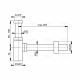 Сифон для умывальника ALCAPlast A401 квадратный цельнометаллический d32