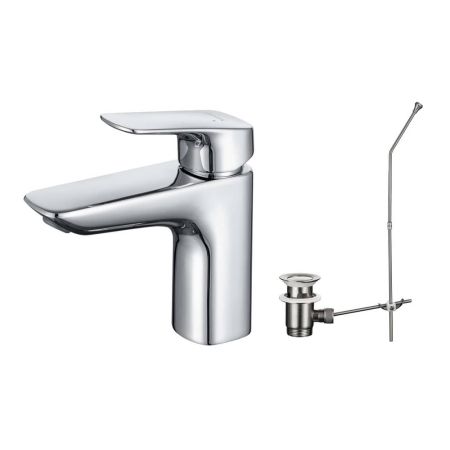 Смеситель для раковины Aquatek Вега AQ1011CR 97 мм с донным клапаном, хром