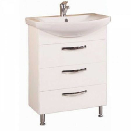 Тумба-умывальник АРИЯ-65 Н 1234-1 с 3-мя ящиками белая 26410/1WH207782