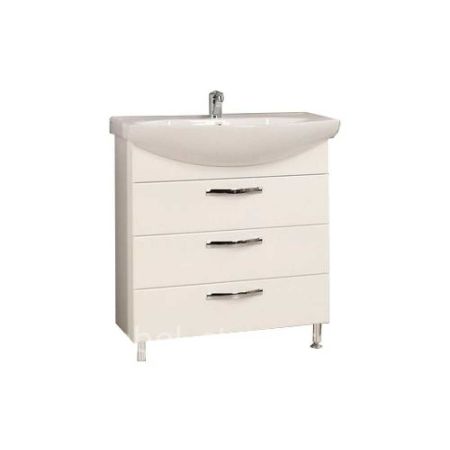 Тумба-умывальник АРИЯ-80 Н 1413-1 белая 1A141301AA010 с раковиной Smile-80 1WH207783
