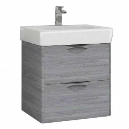 Тумба-умывальник СИЛЬВА-50 Дуб Фьорд 1A211701SIW60 с раковиной Нео 50 1WH302184