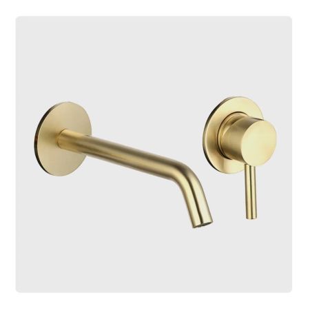 Смеситель для раковины настенный AQUAme Siena AQM6215BG скрытый монтаж, шлифованное золото