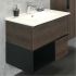 Франкфурт 75 Тумба-умывальник Дуб шоколадно-коричневый 560х750х465 мм с раковиной Comforty 75E
