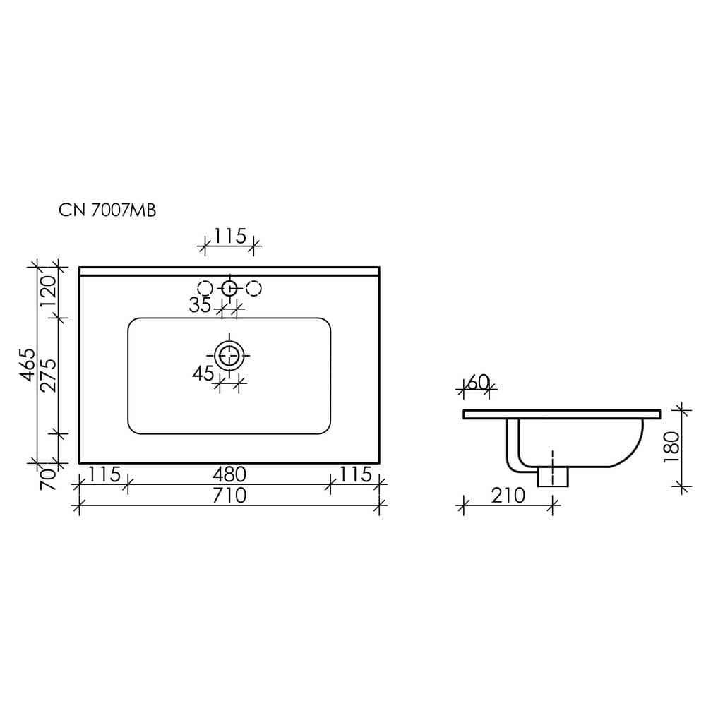 Тумба подвесная 69 см SANCOS Snob R Doha Soft SNR70SM + раковина черная Element CN7007MB