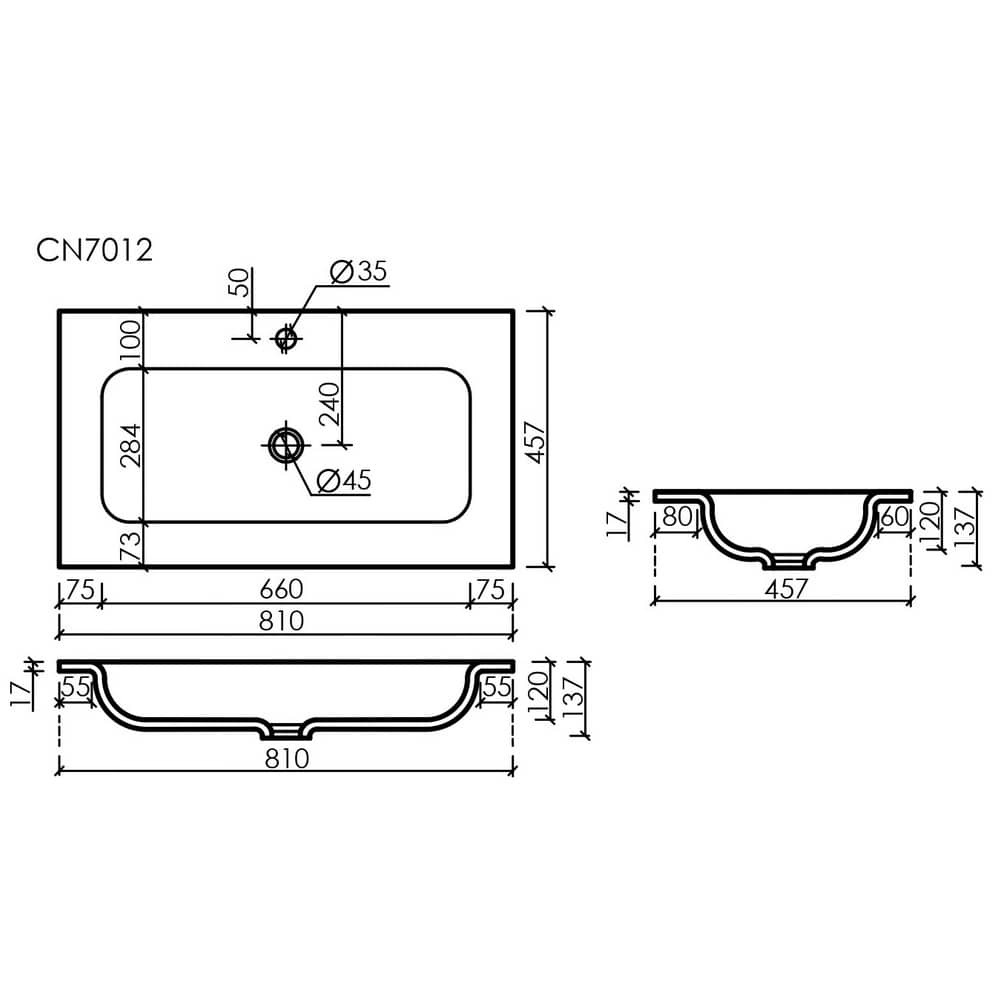 Тумба подвесная 79 см Sancos Snob R Bianco SNR80W + раковина с глубокой чашей Grace CN7012, белый