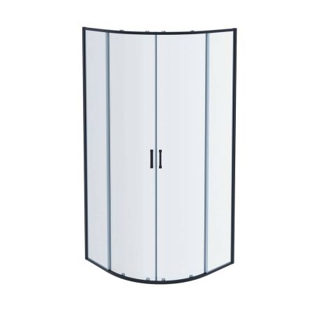 Душевой уголок Aquatek AQ ARI RO 08020BL двери раздвижные 80x80x200, 1/4 круга, черный матовый