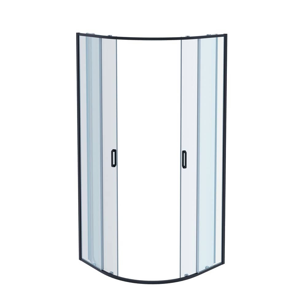 Душевой уголок Aquatek AQ ARI RO 08020BL двери раздвижные 80x80x200, 1/4 круга, черный матовый