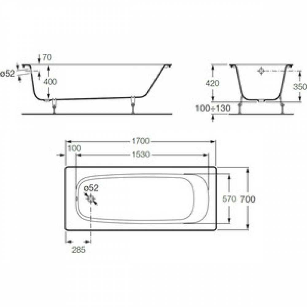 ВАННА ROCA Continental 21290100R 170x70 БЕЗ противоскользящего покрытия + ножки 150412330(c) ВАННА ROCA Continental 21290100R 170x70 БЕЗ противоскользящего покрытия + ножки 150412330(c)
