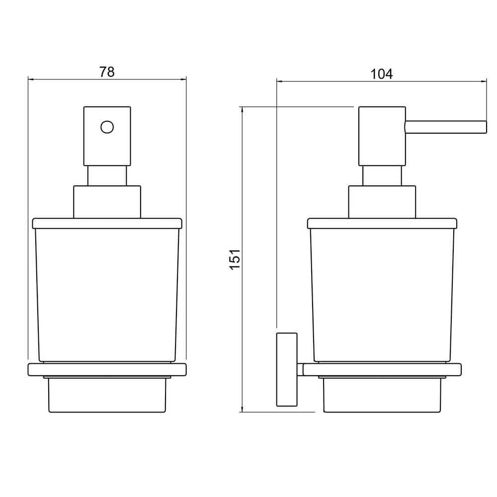 Дозатор для жидкого мыла Aquatek Либра AQ4305CR квадратный, хром